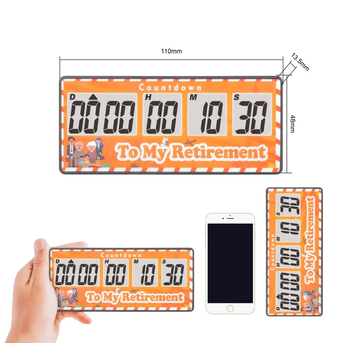 Jayron 9999 Day Digital Countdown Timer Yellow | 27 Years Max Count | Pause & Resume Function - view 6