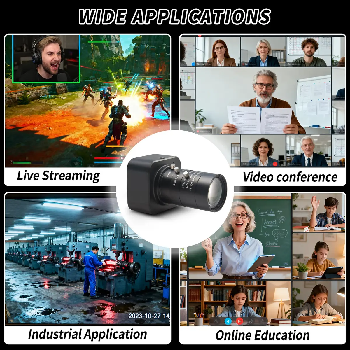 MOKOSE HD Webcam 3840x2160 | 5-50mm Telephoto Zoom, Manual Focus, USB 3.0, Windows/macOS/Linux/Android - view 2