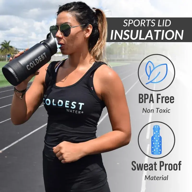 The Coldest Water Insulated Water Bottle with Straw Lid - 40 oz (1180ml) Epic White | Keeps Drinks Cold 36 Hrs, Hot 13 Hrs - view 5