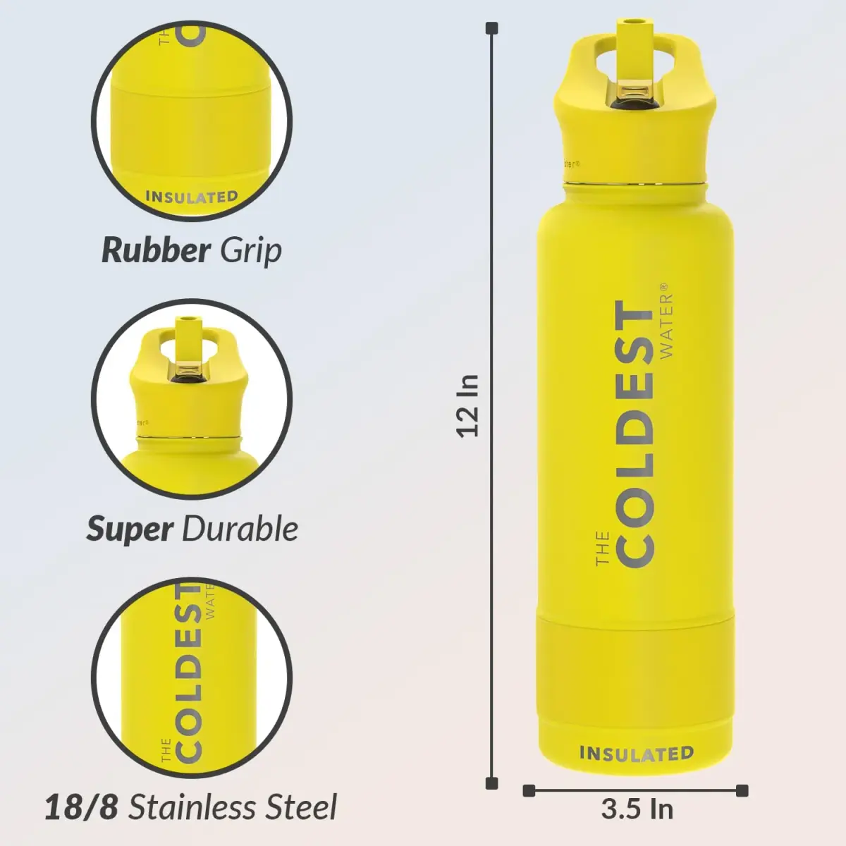 The Coldest Water Insulated Water Bottle with Straw Lid 40 oz (1183ml) | Keeps Drinks Cold 36 Hrs, Hot 13 Hrs - view 7