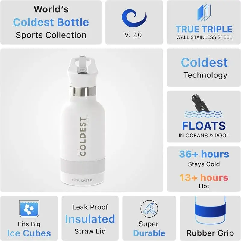 The Coldest Water Insulated Water Bottle with Straw Lid 890ml (30 oz) | Keeps Drinks Cold 36 Hrs, Hot 13 Hrs - view 5