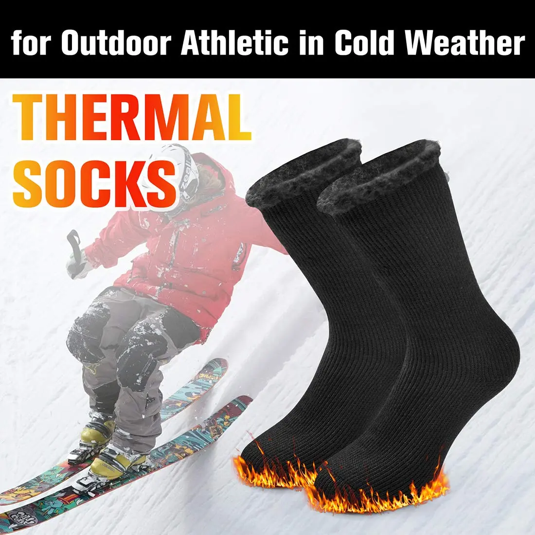 Busy Socks Winter Warm Thick Thermal Crew Boot Socks Large | Insulated & Moisture-Wicking for Extreme Cold - view 6