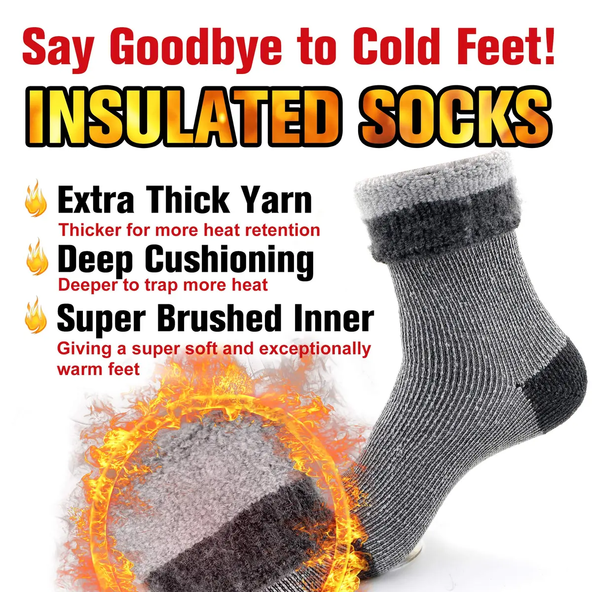 Busy Socks Winter Warm Thick Thermal Crew Socks | Insulated & Moisture-Wicking for Men & Women - view 3