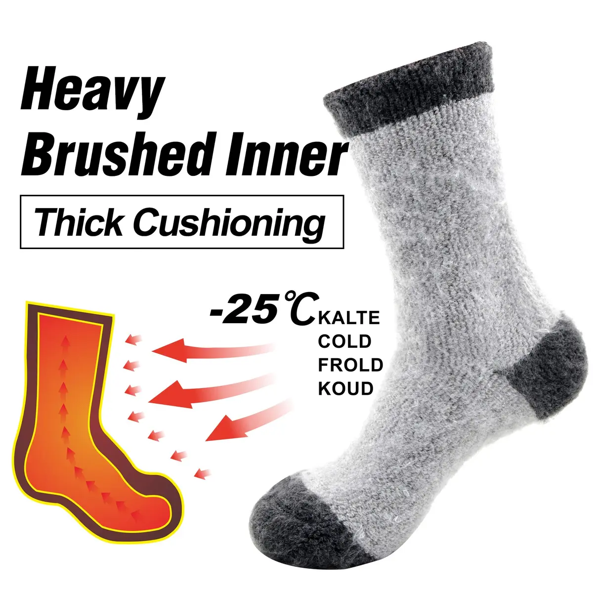 Busy Socks Winter Warm Thick Thermal Crew Socks | Insulated & Moisture-Wicking for Men & Women - view 4