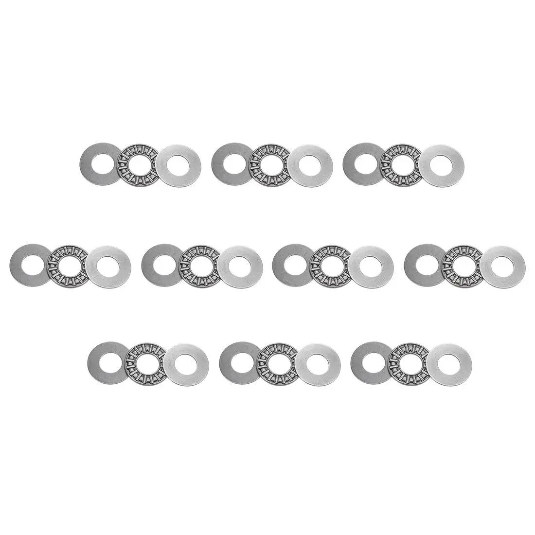 uxcell AXK1226 Thrust Needle Roller Bearings with Washers 12mm Bore 26mm OD 2mm Width 10pcs | High Stiffness in Minimum Axial Space - main product image
