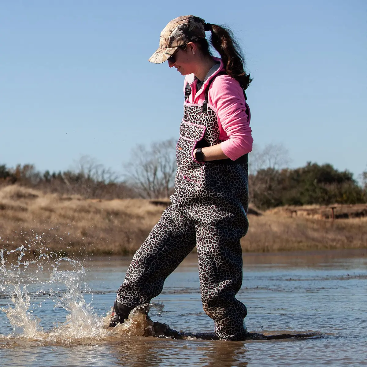 HISEA Neoprene Chest Waders Leopard Print Duck Hunting Waders for Women with Boots Waterproof Insulated - view 6