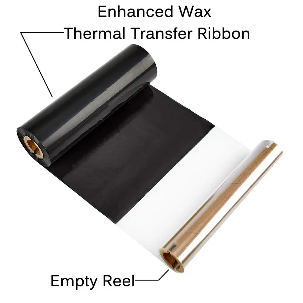 Edraco Enhanced Wax Thermal Transfer Ribbons 4.33" x 244' (110mm x 74m) - 8 Rolls | Bulk Pack for Zebra Desktop Printers - view 4