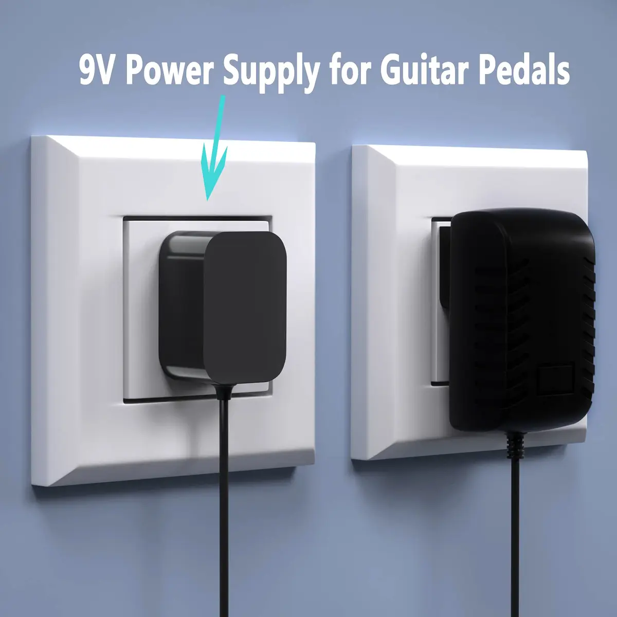 WUKUR 9V Guitar Pedal Power Supply 1A Tip Negative | Noise-Filtered, ETL Listed - view 5