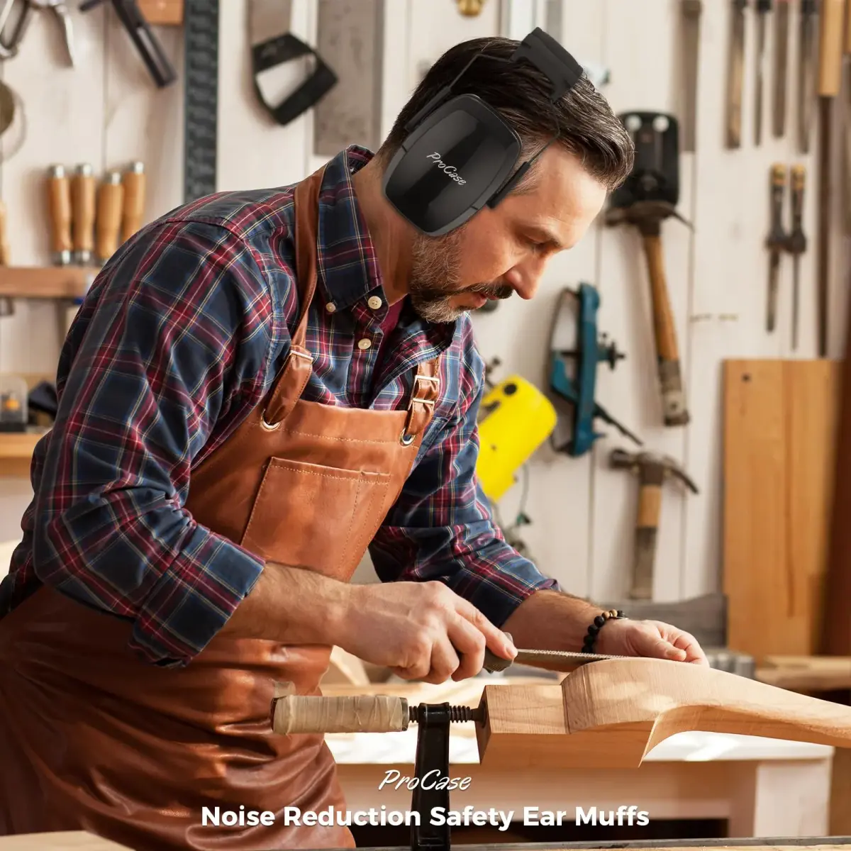 ProCase SNR33dB Noise Reduction Ear Muffs, Adult Hearing Protection, 33dB NRR | Certified for Shooting & Industrial Use - view 5