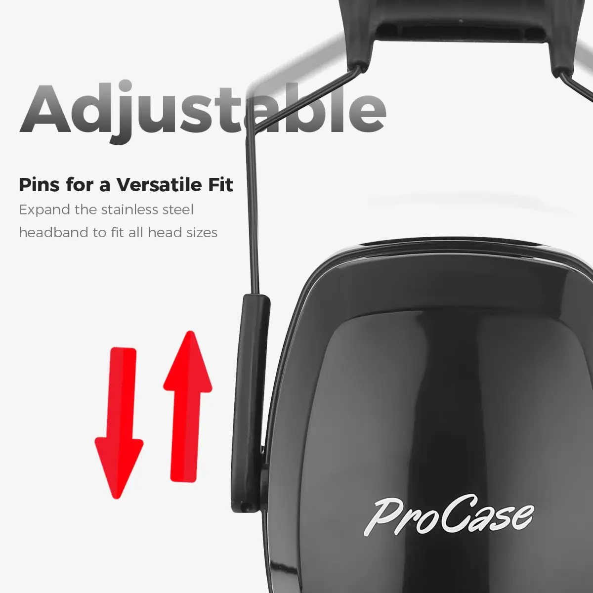 ProCase SNR33dB Noise Reduction Ear Muffs, Adult Hearing Protection, 33dB NRR | Certified for Shooting & Industrial Use - view 2
