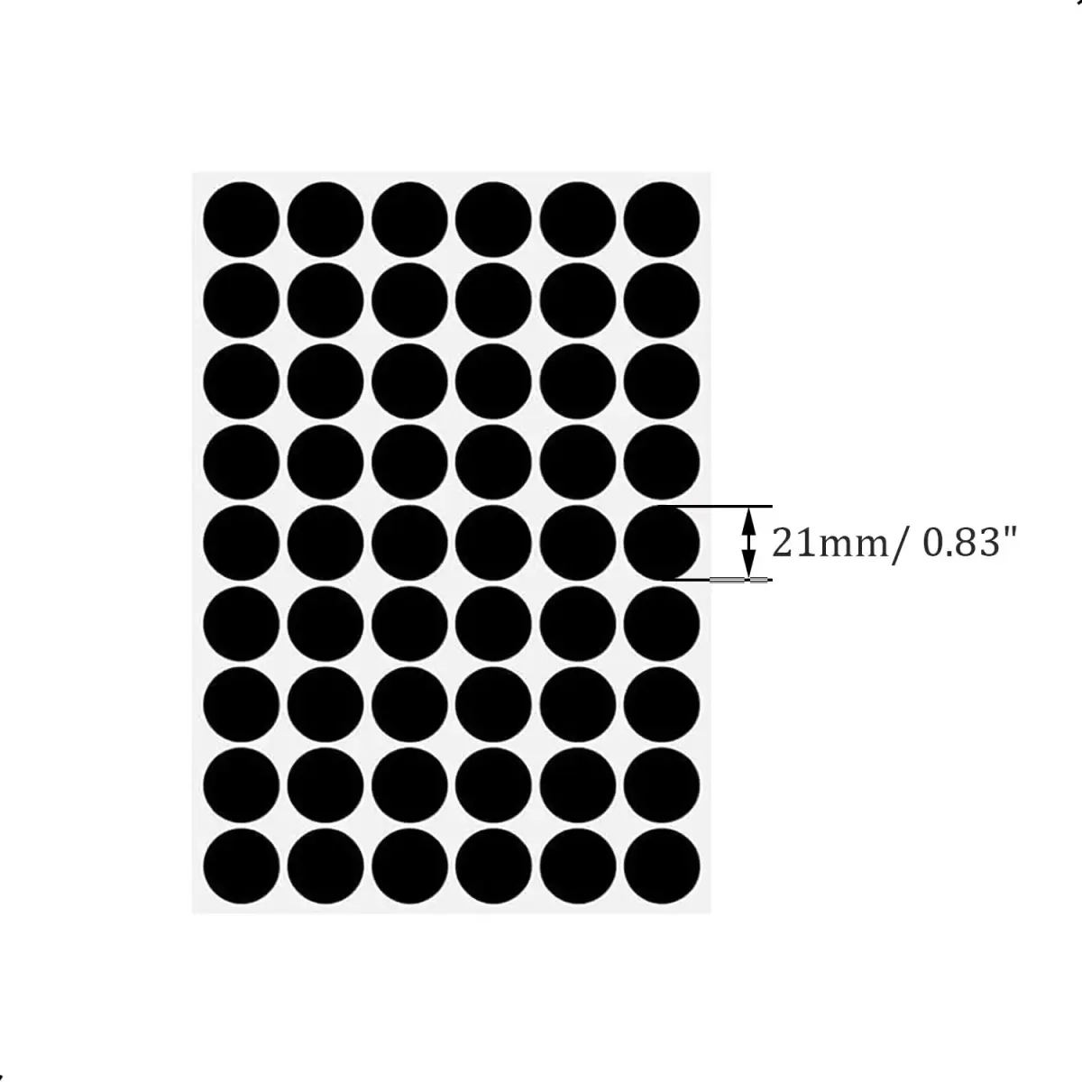 ZXUEZHENG Self-Adhesive Screw Hole Stickers Black 21mm (0.83") | Covers Furniture Screw Holes for a Clean Finish - view 2