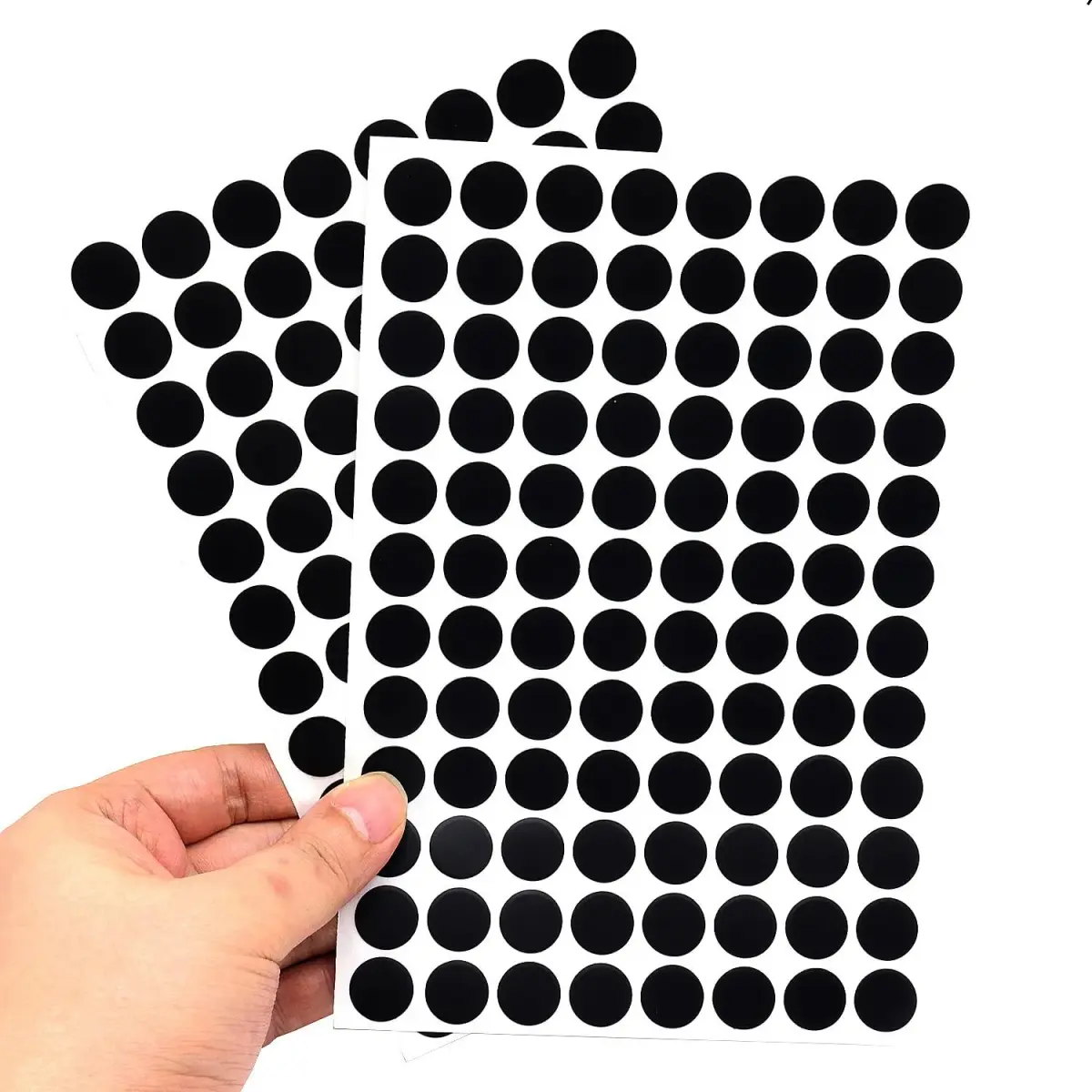 ZXUEZHENG Self-Adhesive Screw Hole Stickers 15mm (0.59") Black | 192 Pack for Furniture & Shelving - view 5