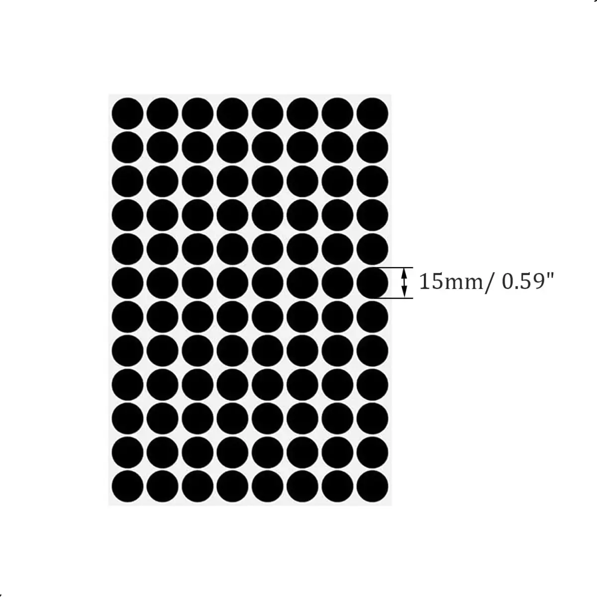 ZXUEZHENG Self-Adhesive Screw Hole Stickers 15mm (0.59") Black | 192 Pack for Furniture & Shelving - view 2