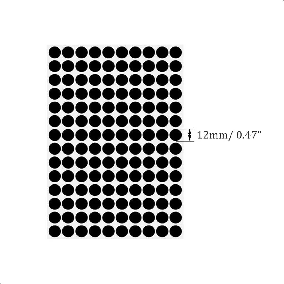ZXUEZHENG Self-Adhesive Screw Hole Stickers, 12mm Black, 280 Pieces | Cover Furniture Screw Holes - view 2