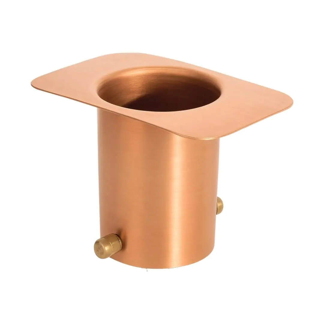 Monarch Rain Chains Pure Copper Gutter Adapter with Brass Bolt | 8.9cm (3.5in) Wide Top Opening - main product image