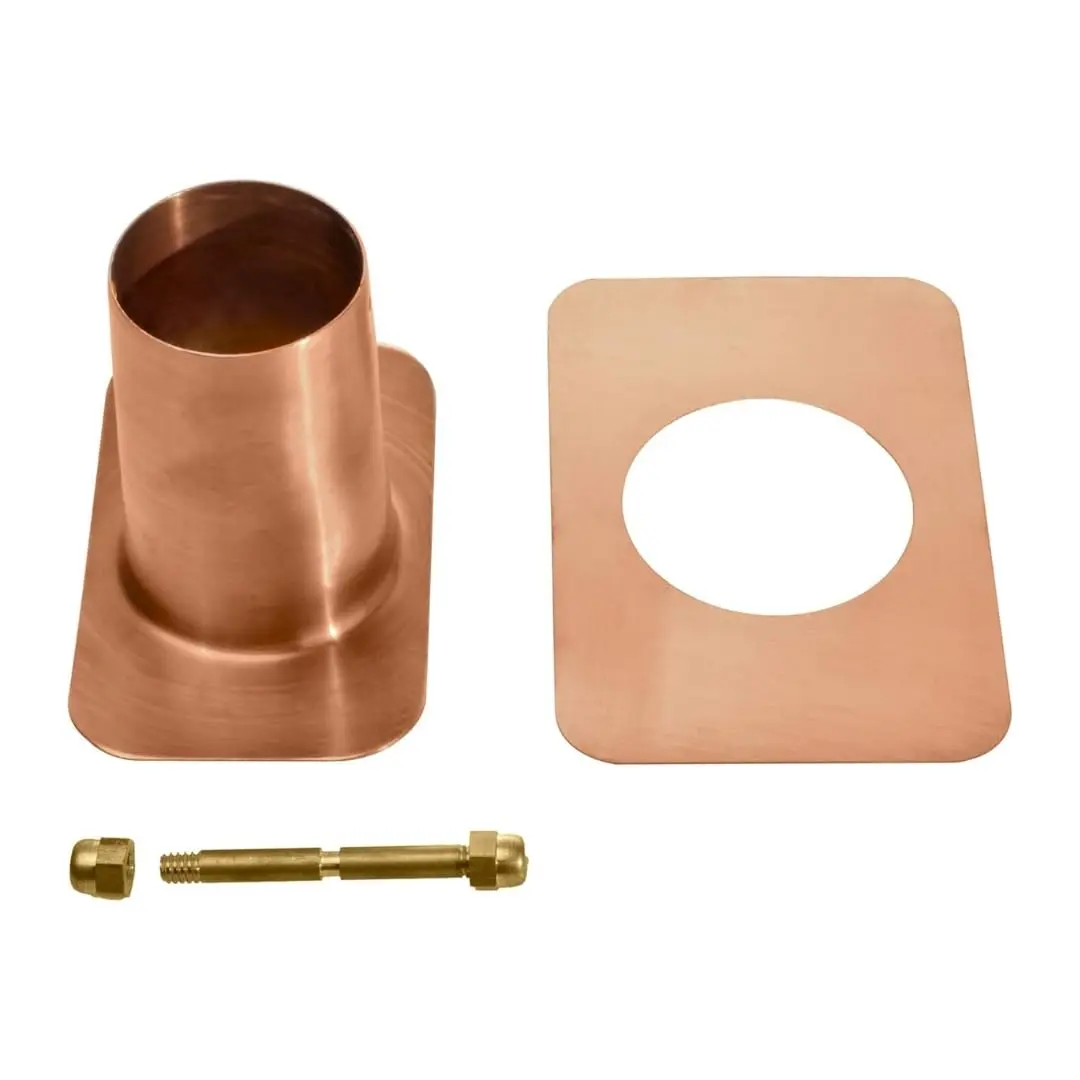Monarch Rain Chains Pure Copper Gutter Adapter with Brass Bolt | 8.9cm (3.5in) Wide Top Opening - view 3