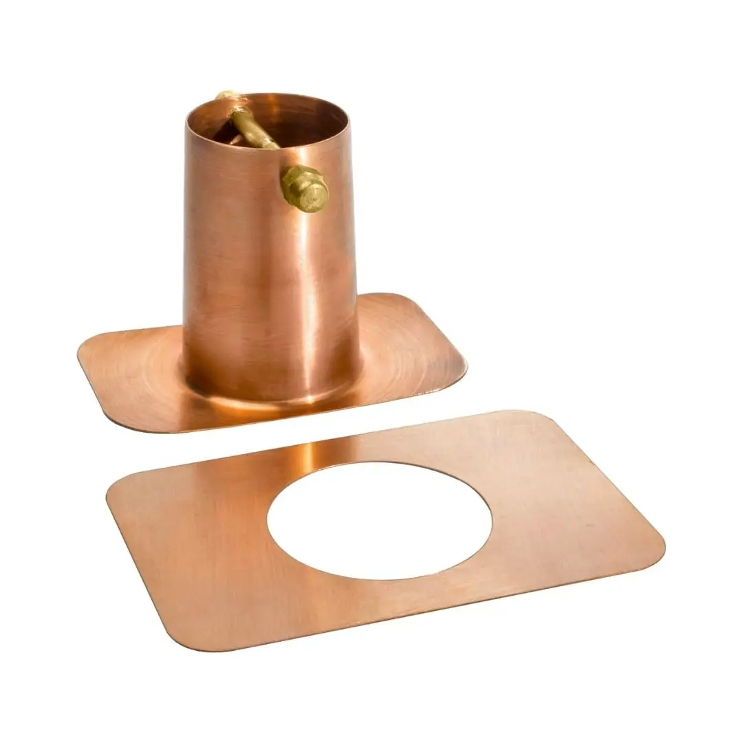 Monarch Rain Chains Pure Copper Gutter Adapter with Brass Bolt | 8.9cm (3.5in) Wide Top Opening - view 4