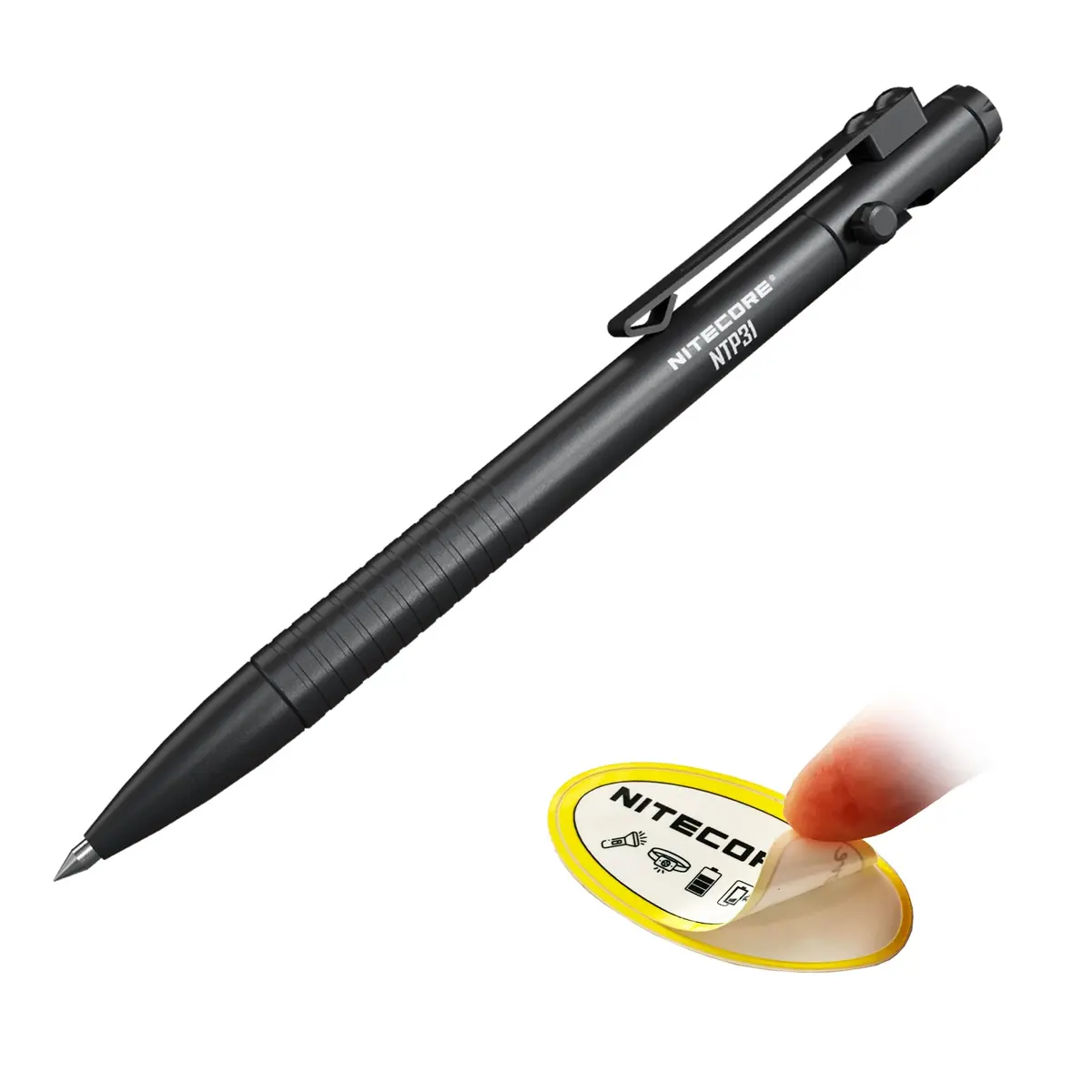 Nitecore NTP31 Bolt Action Tactical Pen with Tungsten Steel Glass Breaker & Schneider Gel Ink Refill, 13.2cm (5.2") | Smooth Writing & Emergency Tool - main product image