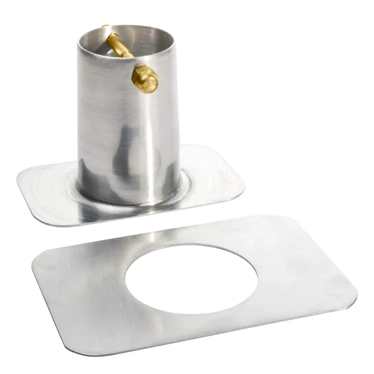 Monarch Rain Chains Aluminum Mill Finish Gutter Adapter with Brass Bolt | 5 x 3.5 x 3 inches - view 4