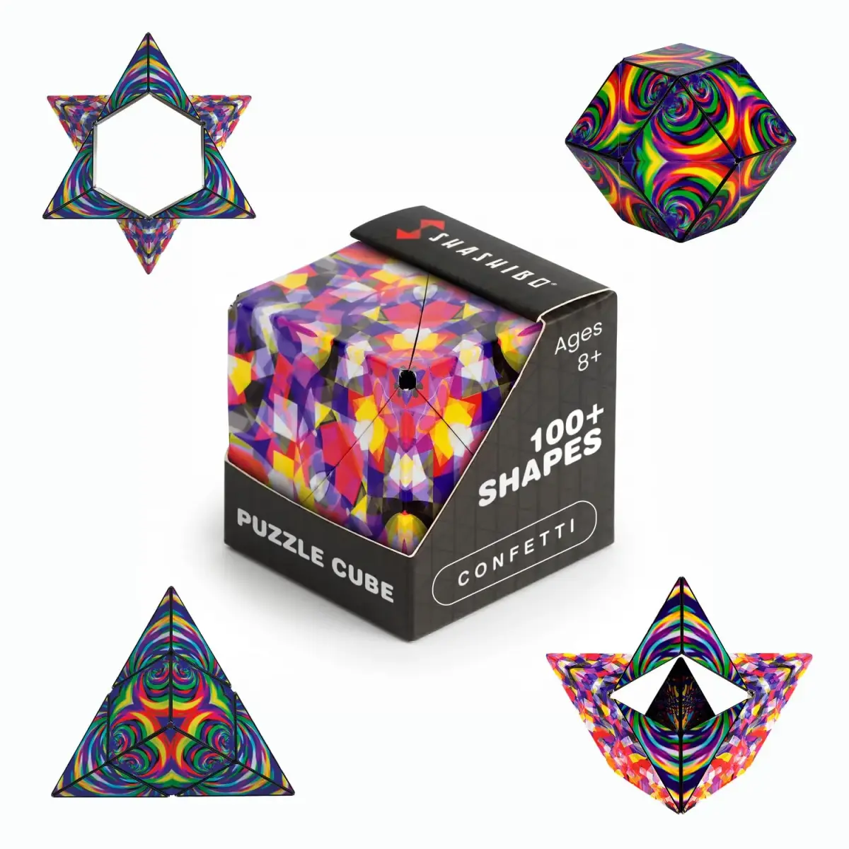 Shashibo DODECA Magnetic Puzzle Cube Confetti 6cm (2.3in) | STEM/STEAM Educational Toy for Kids & Adults - main product image