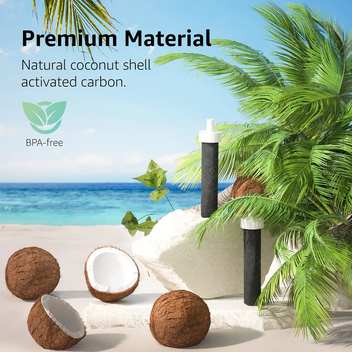 AQUA CREST Water Bottle Filter Replacement 5 Count | Advanced Coconut Carbon for Brita Bottles - view 7