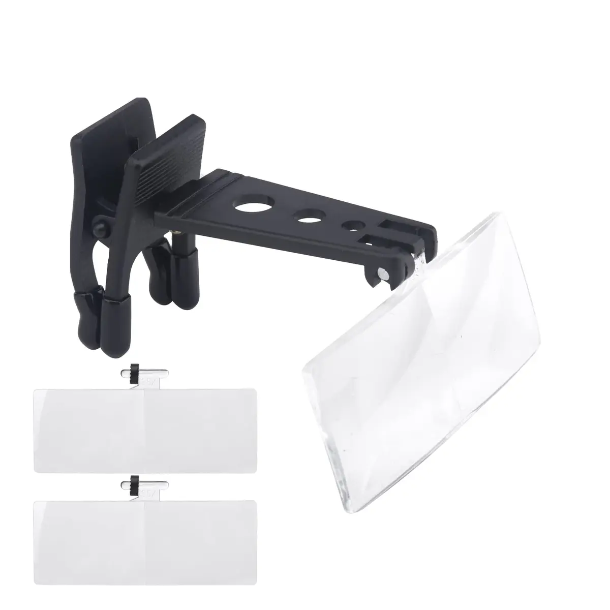 UXELY Clip-On Magnifier Glasses with 3 Interchangeable Lenses (1.5X, 2.5X, 3.5X) | Hands-Free Loupe for Detailed Work - main product image