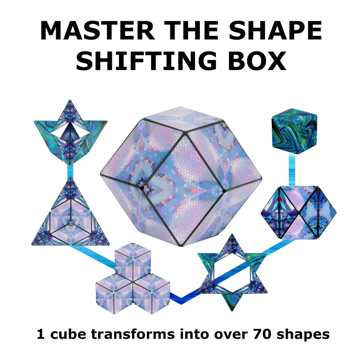 Shashibo DODECA Magnetic Puzzle Cube Mystic Ocean 5.8cm (2.3in) | STEM Educational Fidget Toy - view 5