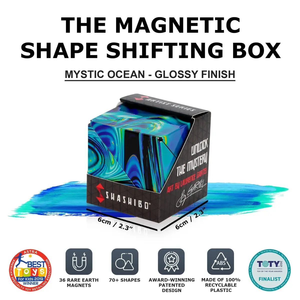 Shashibo DODECA Magnetic Puzzle Cube Mystic Ocean 5.8cm (2.3in) | STEM Educational Fidget Toy - view 3