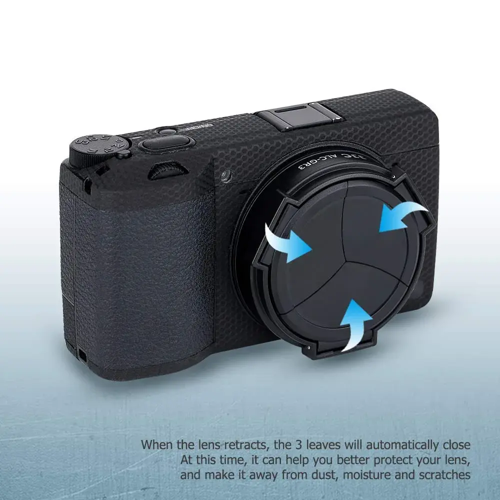 JJC Auto Lens Cap for Ricoh GR III GR III HDF, 56mm (2.2 inches) Diameter | Protects Lens from Dust, Moisture & Scratches - view 5