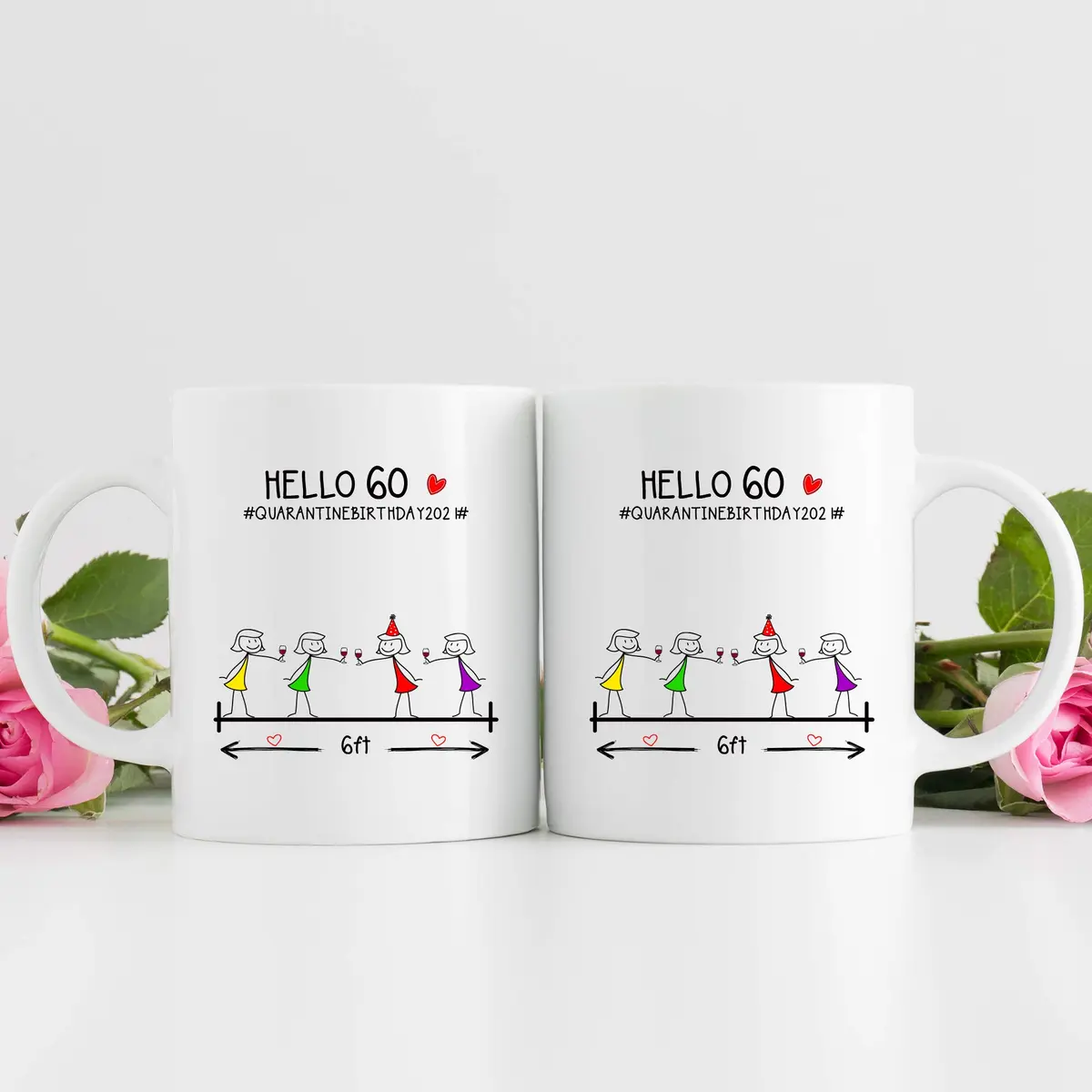 MintBear 60th Birthday Gifts for Women Mug - Hello 60 QUARANTINE BIRTHDAY 2021 Ceramic 11 oz | Unique Milestone Gift - view 6