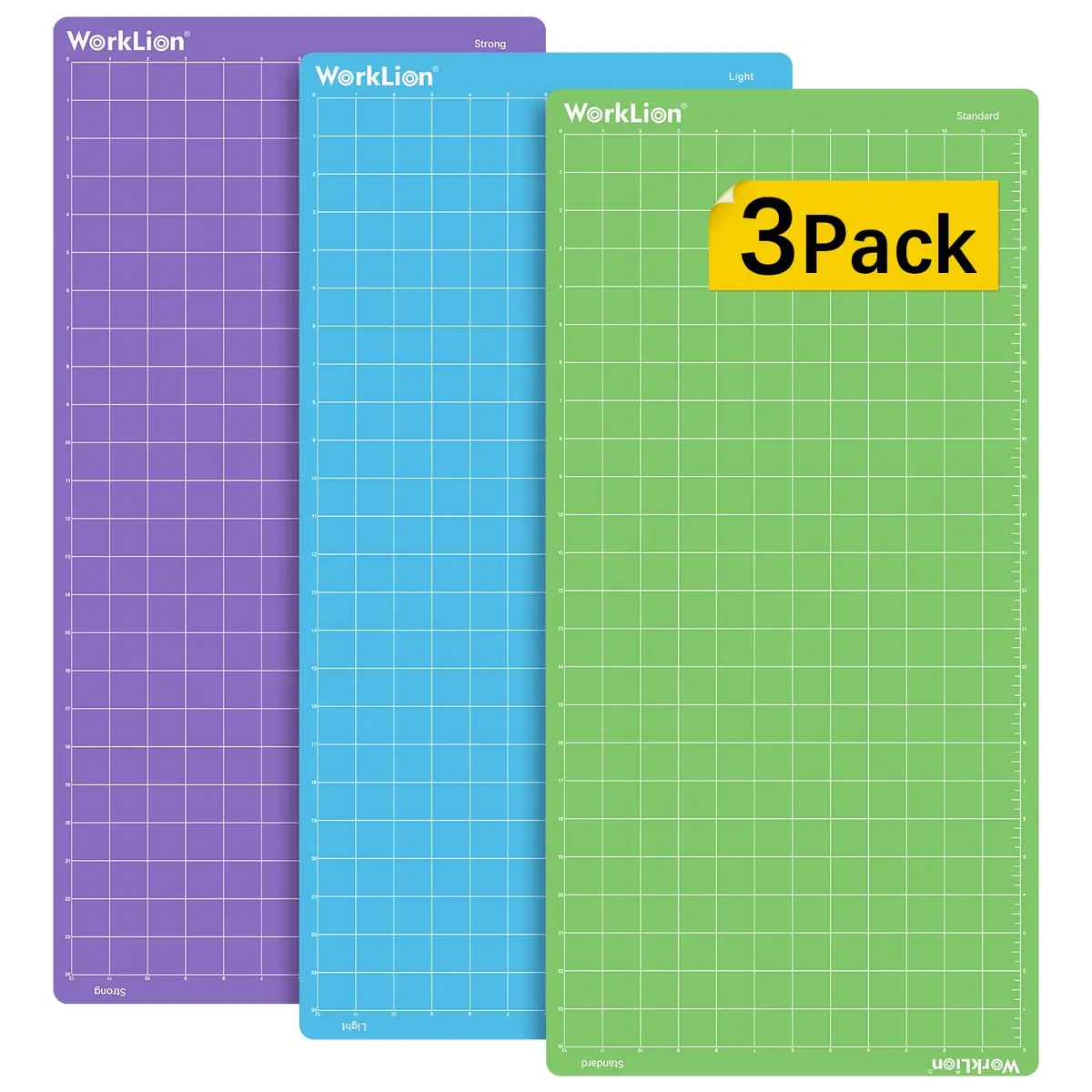 WORKLION Cutting Mat 12x24 | Compatible with Explore Series, Adhesive, Durable, Anti-Slip, 3-Pack - main product image