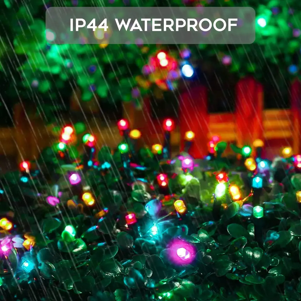 suddus 5 Colors Solar String Lights | Waterproof Outdoor Christmas Lights with 8 Modes, 100 LED, Multi Colored, 33Ft, Solar Powered - view 4