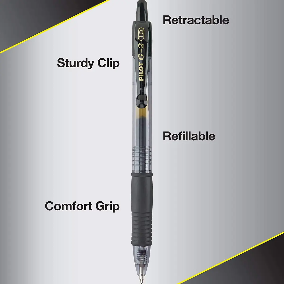 Pilot G2 Premium Gel Pen 1.0mm Refillable & Retractable | Bold Black Ink, 12 Pack - view 2