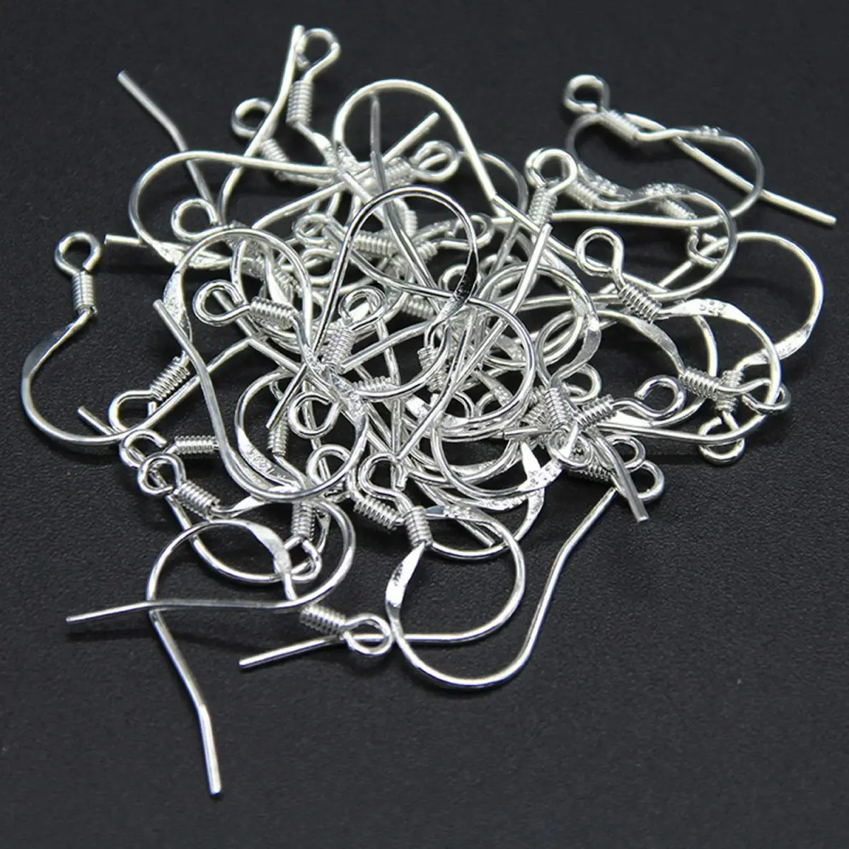 Grenali 925 Sterling Silver Earring Hooks & Clear Rubber Stoppers 50 Pairs | Hypoallergenic & Nickel-Free for DIY Jewelry Making - view 4