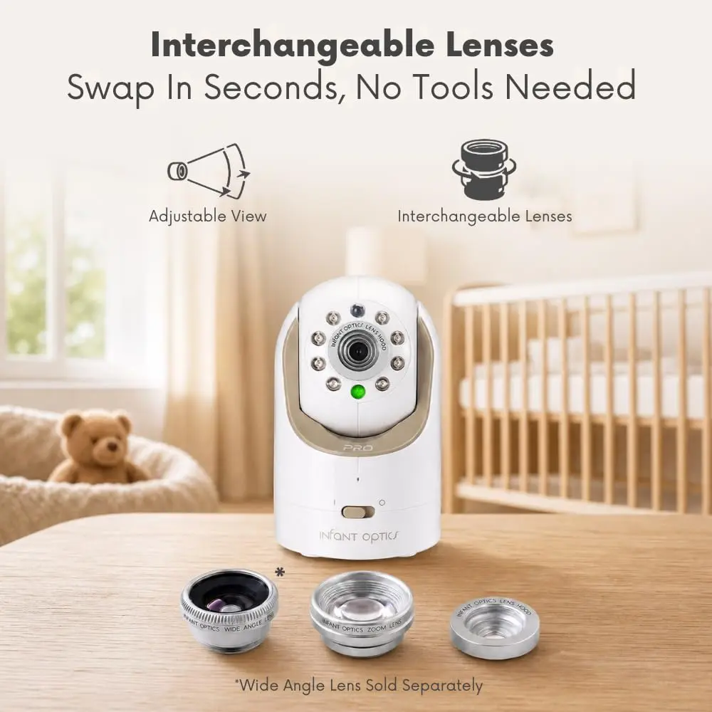 Infant Optics White Security Camera | 720p HD Video, Remote Pan/Tilt/Zoom, Night Vision (1 Count) - view 3