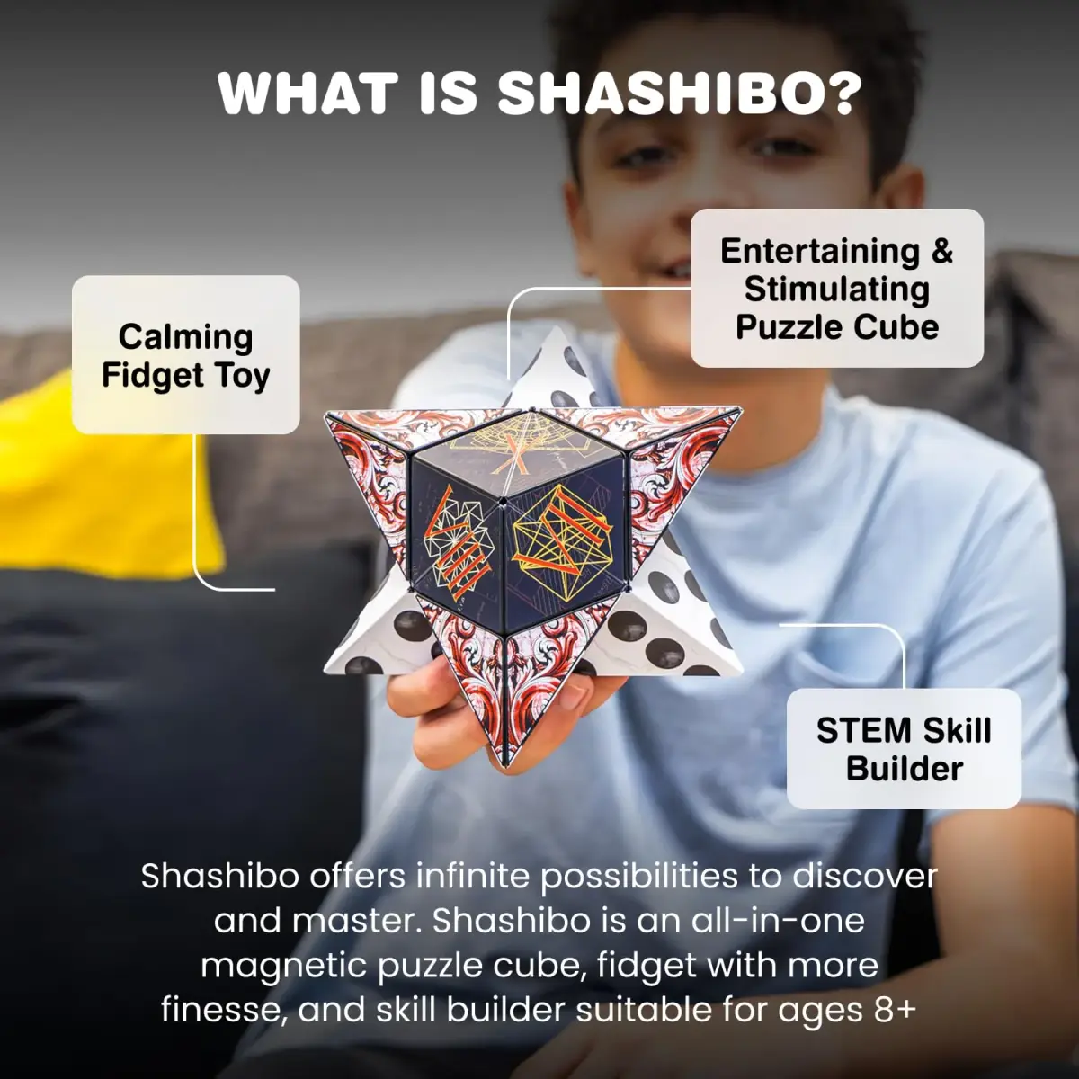 Shashibo DODECA Magnetic Puzzle Cube Elements 6.4cm (2.5in) | STEM Educational Toy for Kids & Adults - view 3