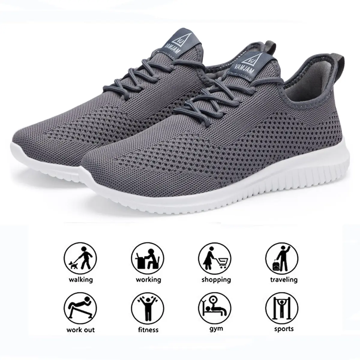 VAMJAM Men's Running Shoes Ultra Lightweight Breathable Mesh Size 12 | Non Slip Athletic Sneakers - view 6