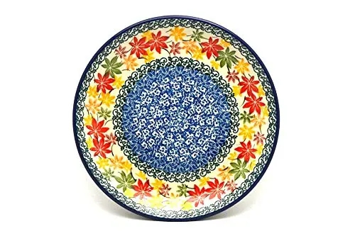 Polish Pottery Plate - Salad/Dessert (7 3/4") - Maple Harvest | Handmade Polish Stoneware - main product image