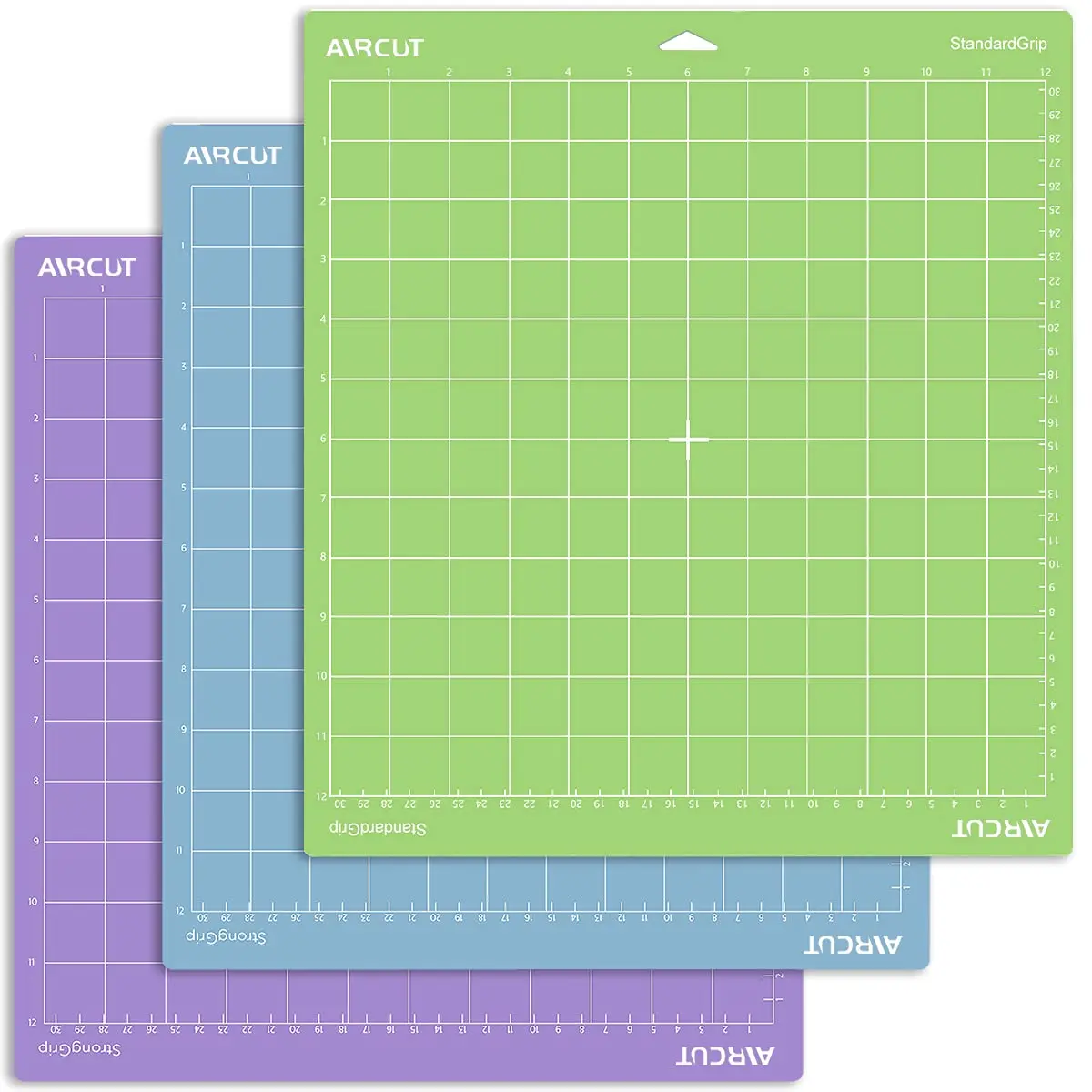 AIRCUT 3-Pack 12x12 Inch Cutting Mats for Cricut Maker & Explore Series | Standard, Light & Strong Grip Variety - main product image