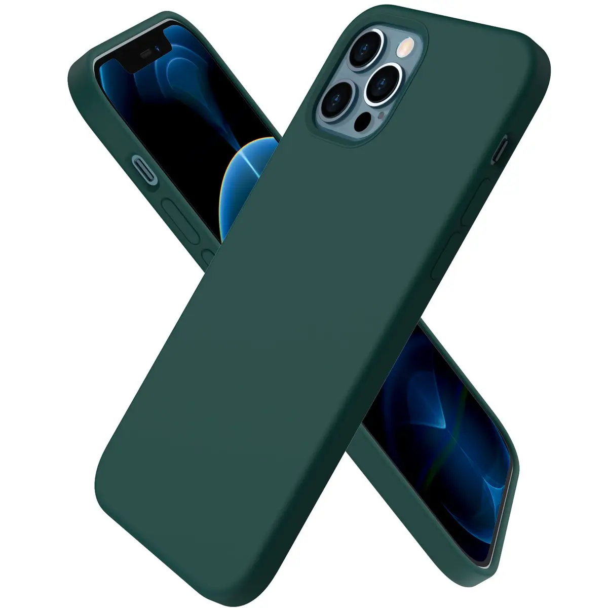 ORNARTO for iPhone 12/12 Pro Case, Slim Liquid Silicone, Olive Green | Snug Fit & Easy to Clean - main product image