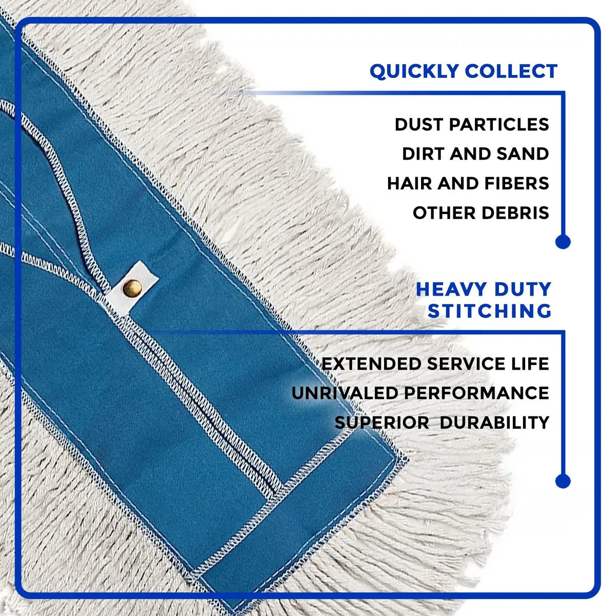 Nine Forty 48" Cotton Dust Mop Kit | Heavy Duty Dry Floor Cleaner for Hardwood Surfaces - view 4