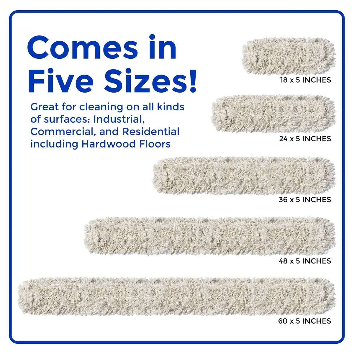 Nine Forty 48" Cotton Dust Mop Kit | Heavy Duty Dry Floor Cleaner for Hardwood Surfaces - view 2