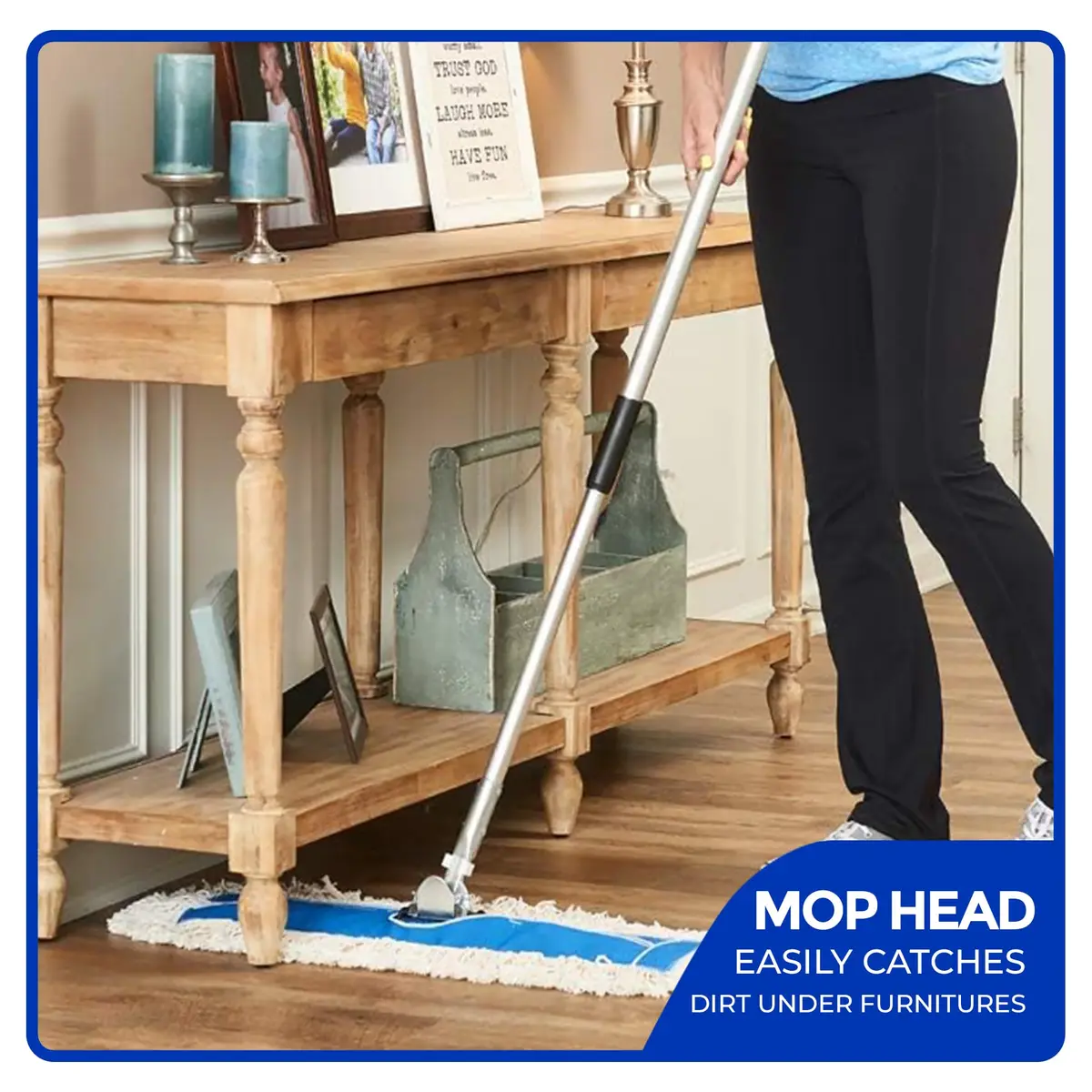Nine Forty 48" Cotton Dust Mop Kit | Heavy Duty Dry Floor Cleaner for Hardwood Surfaces - view 3