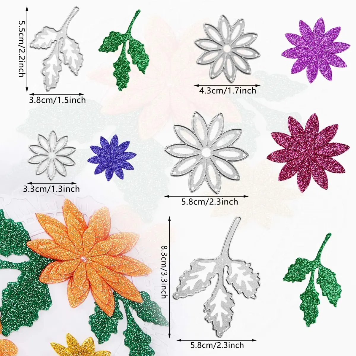 Patelai Flower Metal Cutting Dies 4 Sets | 23 Styles Embossing Stencils for Crafts - view 2