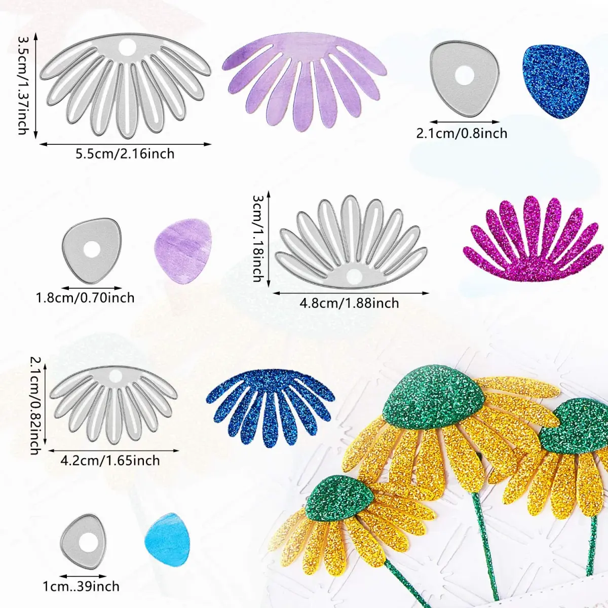 Patelai Flower Metal Cutting Dies 4 Sets | 23 Styles Embossing Stencils for Crafts - view 3