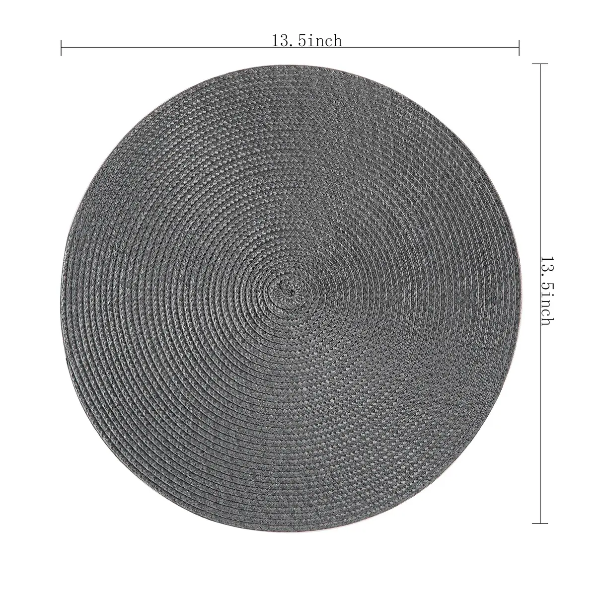 Jennice House Gray Placemat | Heat Resistant, 13.5 inch, Set of 6 for Kitchen & Dining - view 3