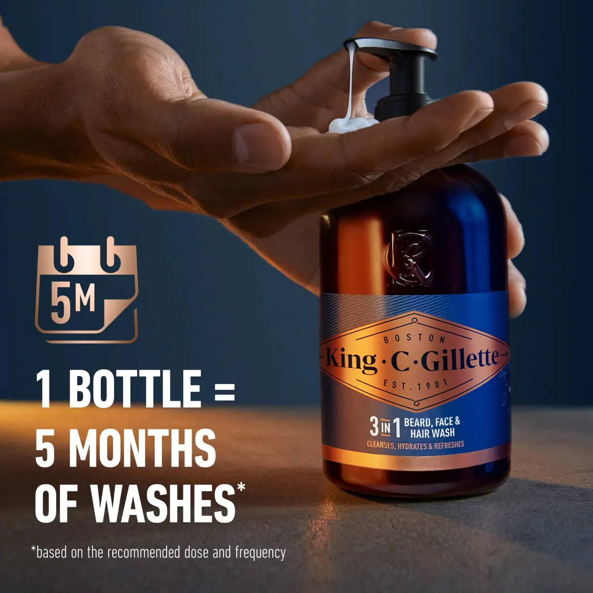King C. Gillette Beard Wash for Men 350ml (11.8 Fl Oz) | Cleanses Hair and Skin with Argan & Avocado Oil - view 5