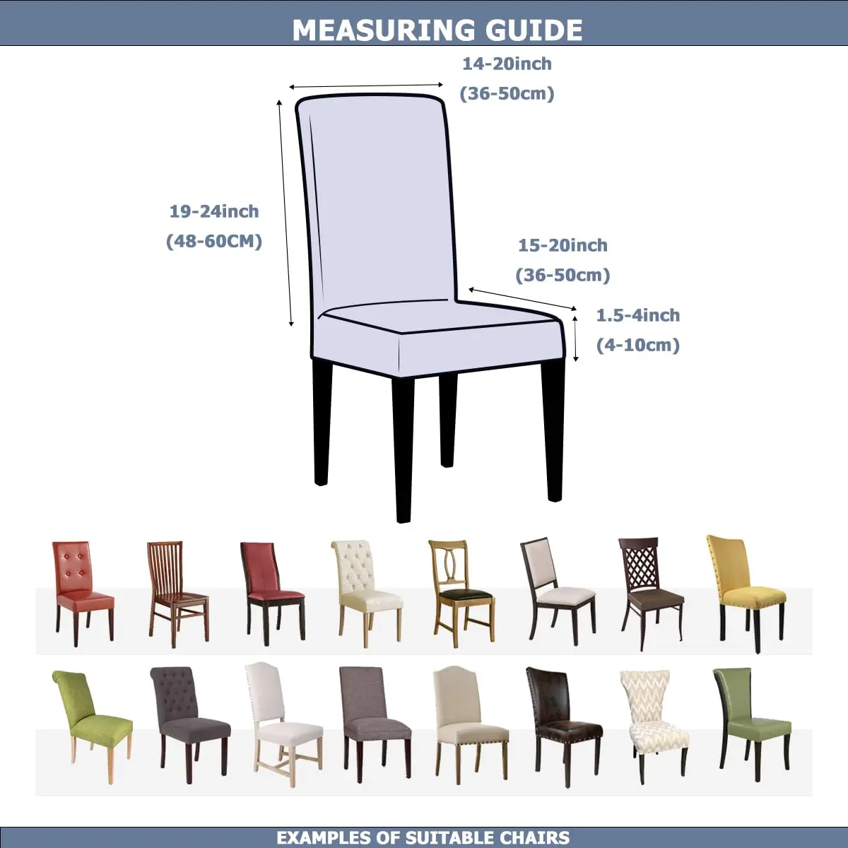 Lalluxy Stretchy Washable Parson Dining Chair Covers Set of 4 | Wrinkle-Resistant, Easy Care, Perfect Fit - view 5