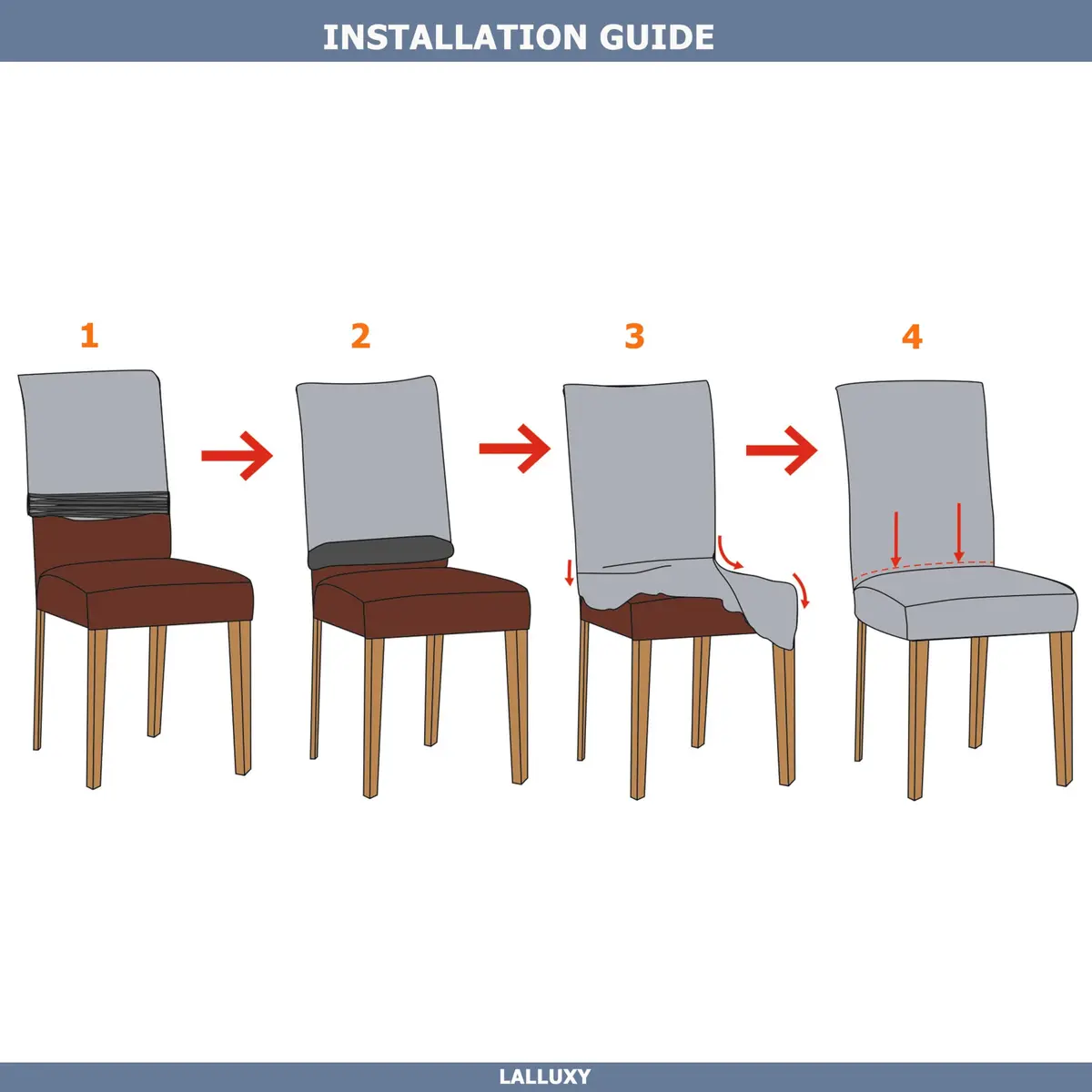 Lalluxy Stretchy Washable Parson Dining Chair Covers Set of 4 | Wrinkle-Resistant, Easy Care, Perfect Fit - view 6