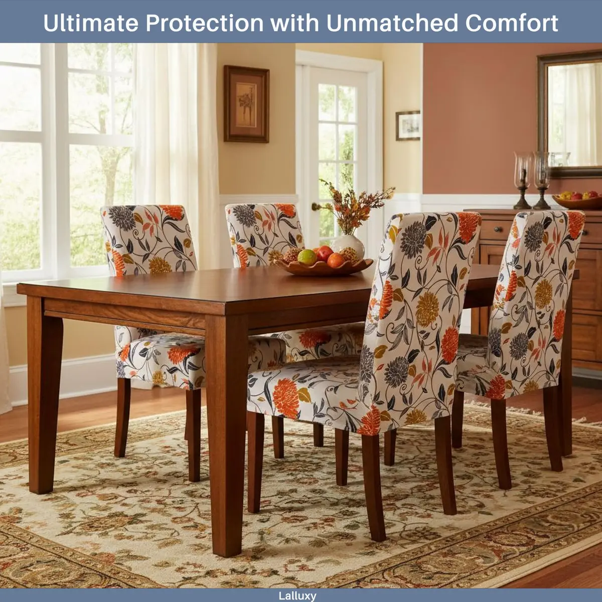Lalluxy Stretchy Washable Parson Dining Chair Covers Set of 4 | Wrinkle-Resistant, Easy Care, Perfect Fit - view 2